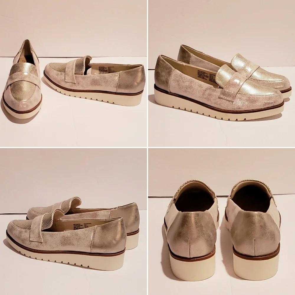 Gold/Silver Leather Metallic Loafer - Picture 3 of 5